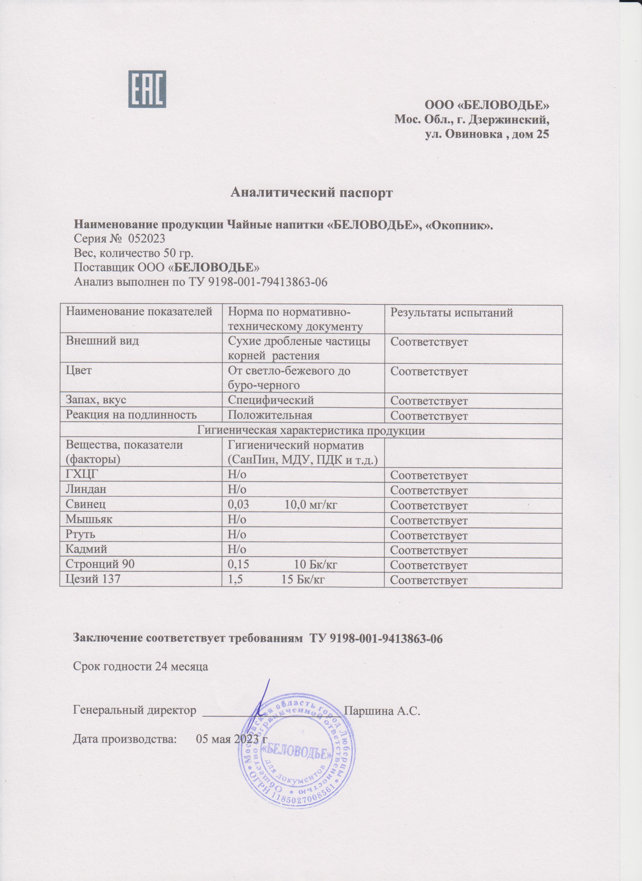 Паспорт №052023